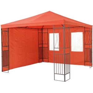 tepro Seitenteil-Set Kaemi Terrakotta, 2-teilig: 1 geschlossen, 1 mit Fenster, für Pavillon.