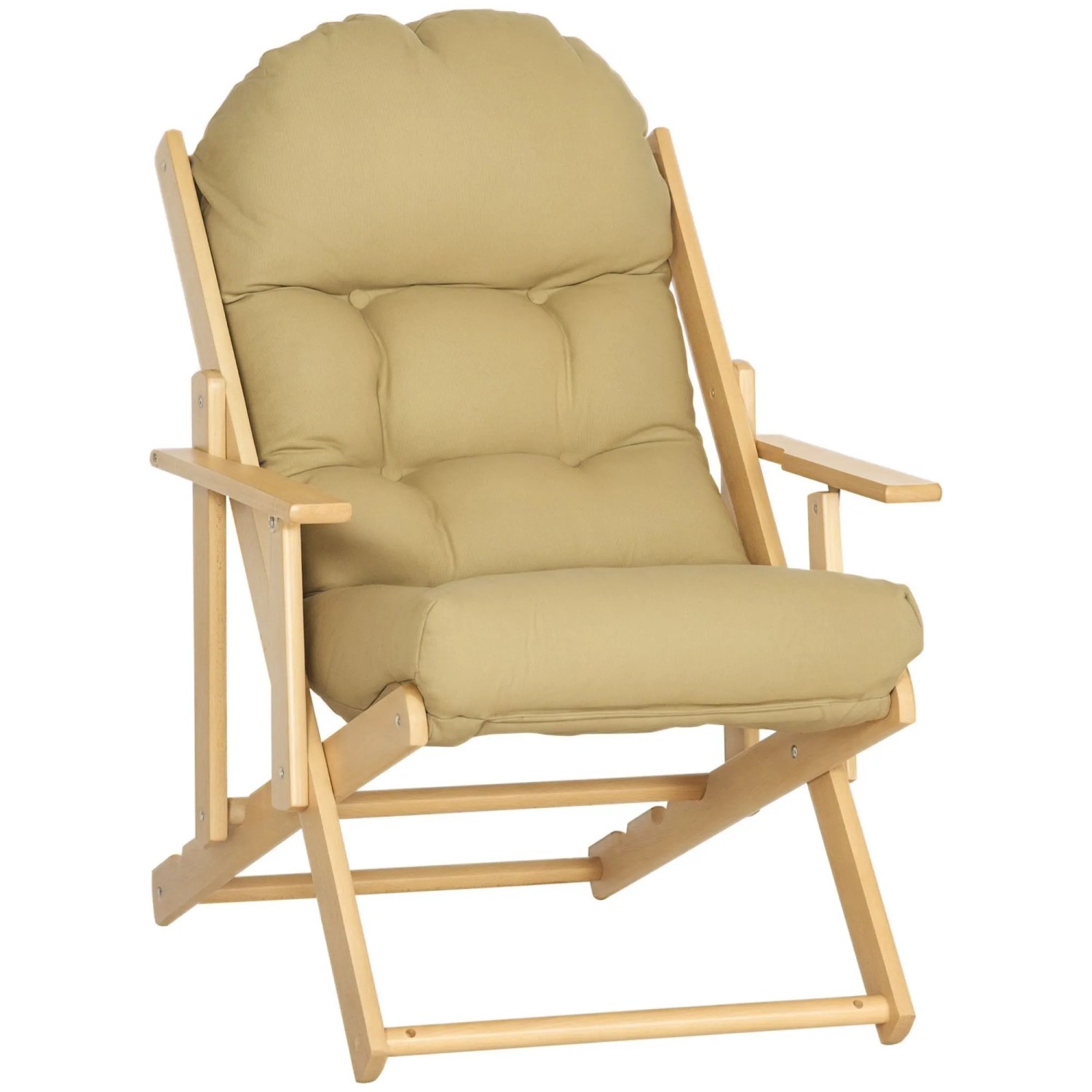 HOMCOM Relaxsessel Buchenholz Schaumstoff Braun 71L x 89B x 96H cm