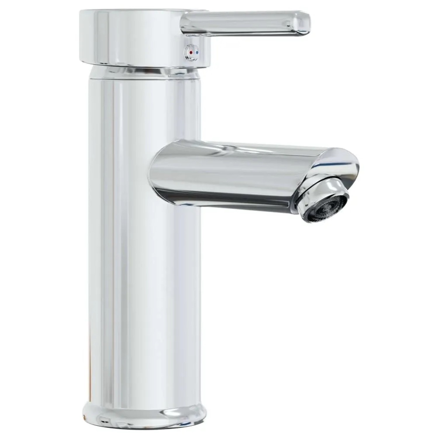 Glänzender, verchromter Einhebel-Waschtischarmatur für Einbauwaschbecken, modernes Design.