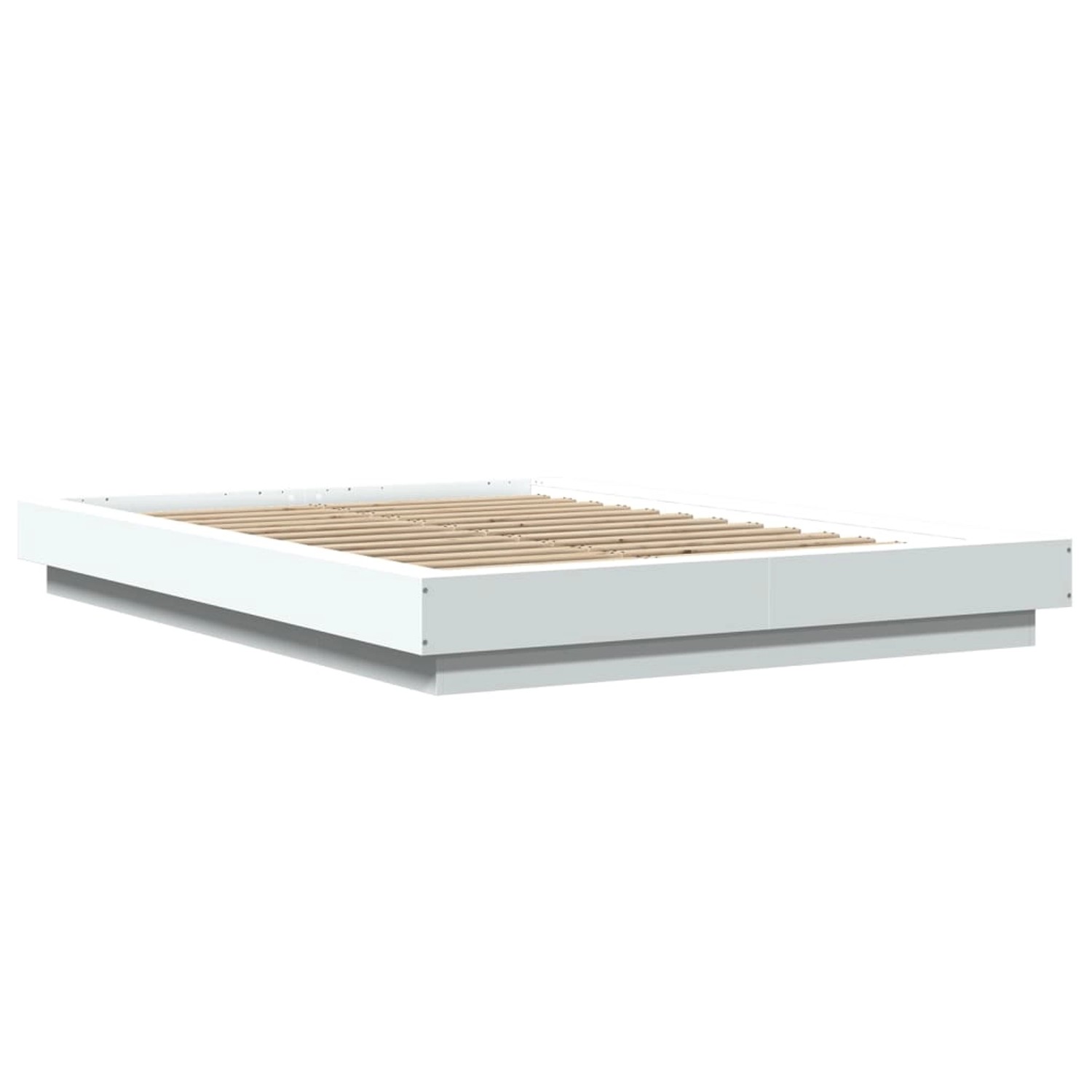 vidaXL Bettgestell mit LED Weiß 135x190 cm Holzwerkstoff 3281133 günstig online kaufen