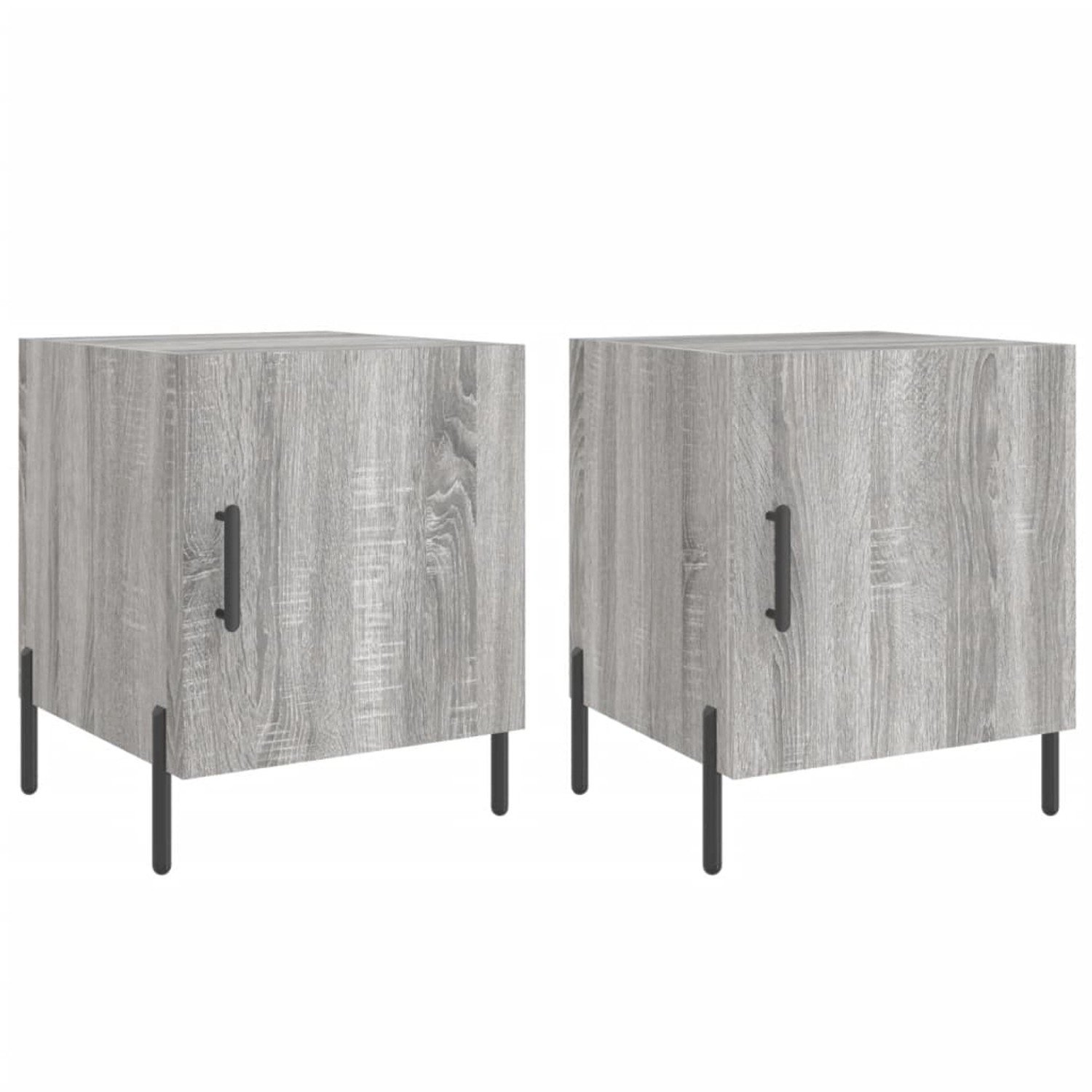 vidaXL Nachttische 2 Stk Grau Sonoma 40x40x50 cm Holzwerkstoff Modell 3 günstig online kaufen