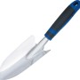 LUX Comfort Handschaufel, 35 cm, Edelstahl, mit blau-schwarzem Griff für Garten- und Beetpflege.