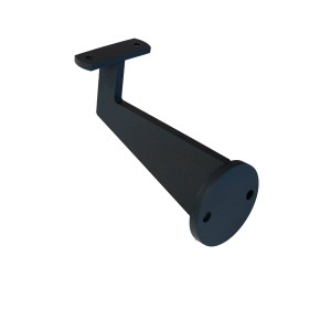 Anthrazitfarbene Aluminium Handlaufkonsole für Geländer. Modernes, robustes Design mit Befestigungspunkten.