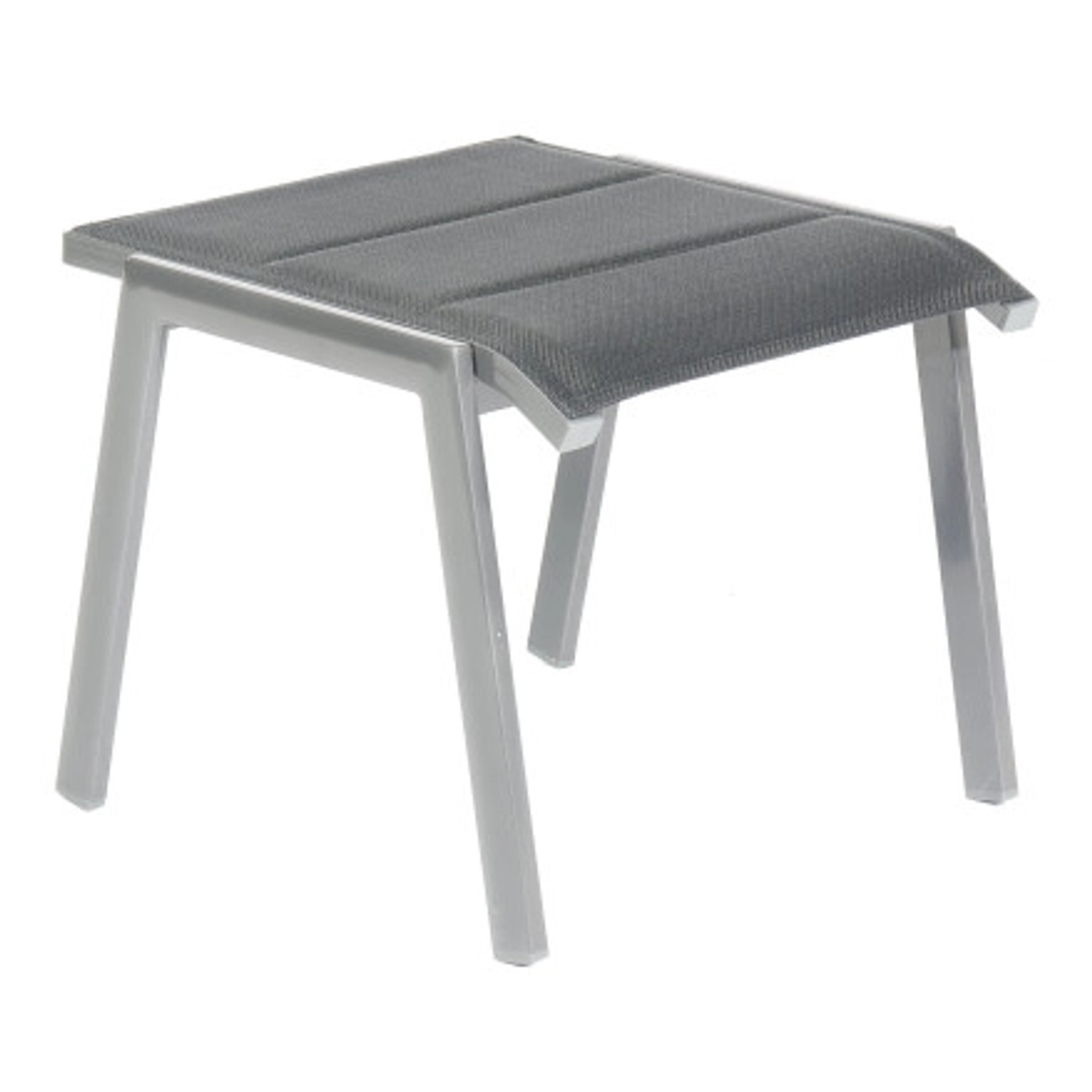 Natur24 Hocker Sierra 54 x 53 x 52 cm Aluminium und Textilgewebe Gartenmöbel