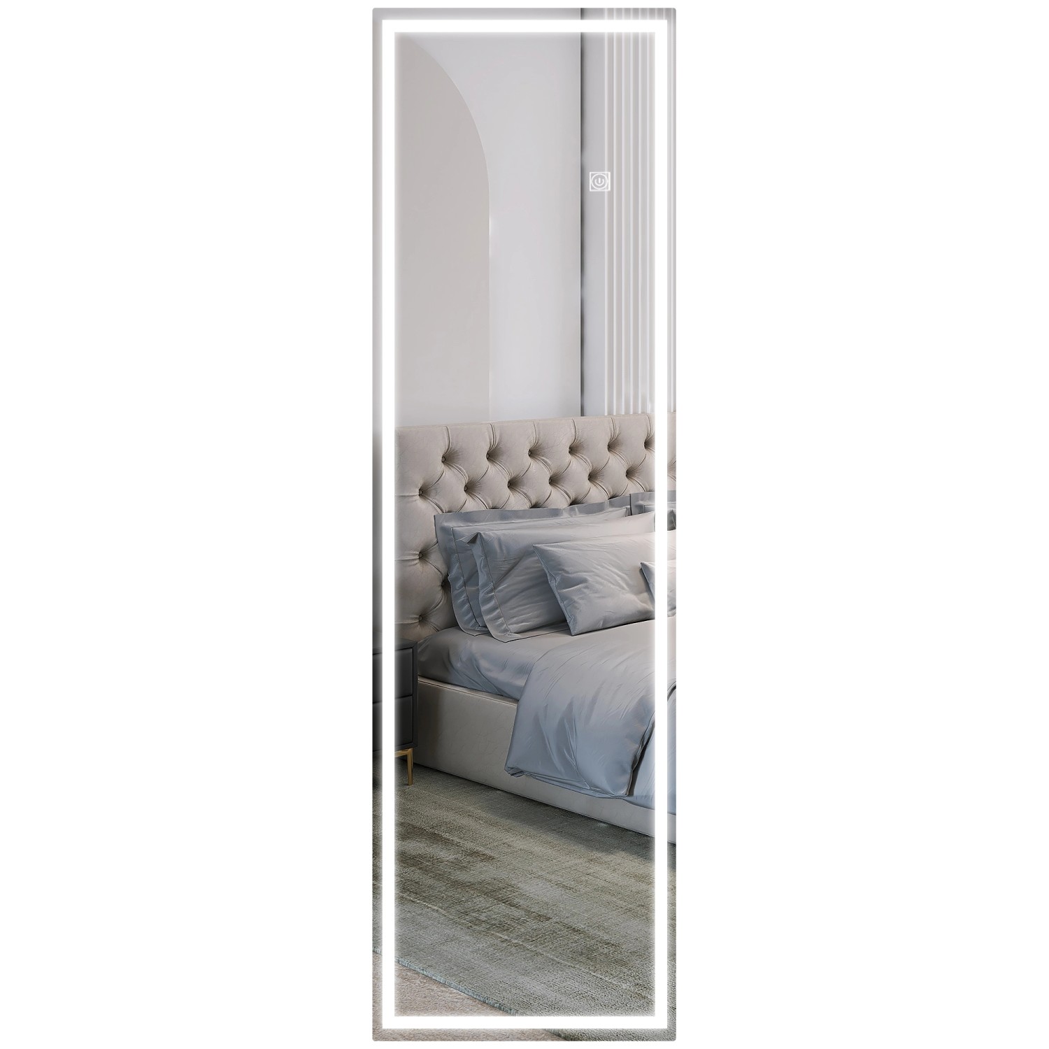 HOMCOM Wandspiegel Hartglas Transparent 120L x 40B x 2,9H cm