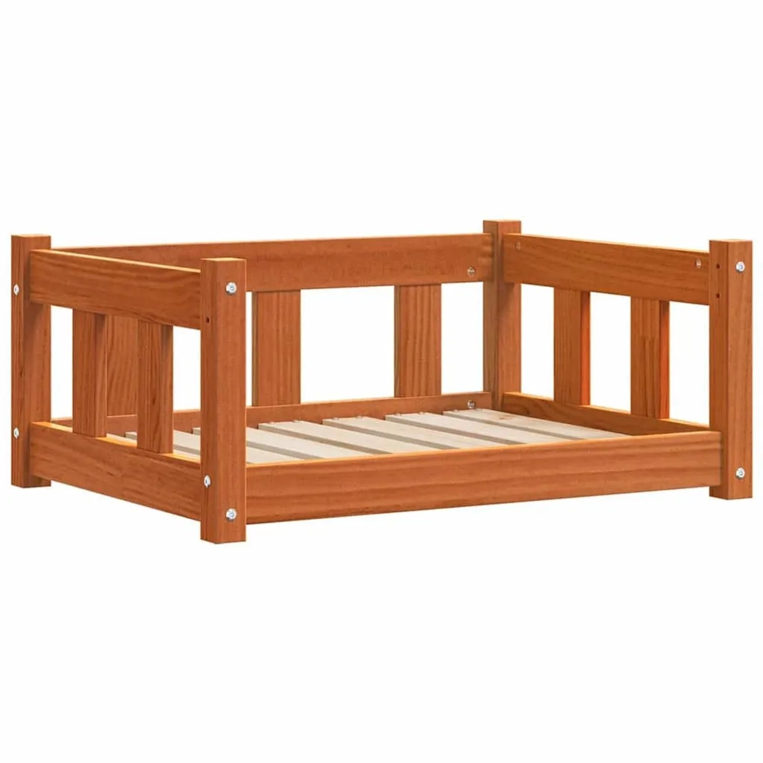 vidaXL Hundebett Wachsbraun 65,5 x 50 x 28 cm Massives Kiefernholz 869883