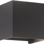 Eckige, schwarze LED-Wandleuchte Wall von Fischer & Honsel, 2x3W, 540lm. Moderne Wandlampe für Innen und Außen.