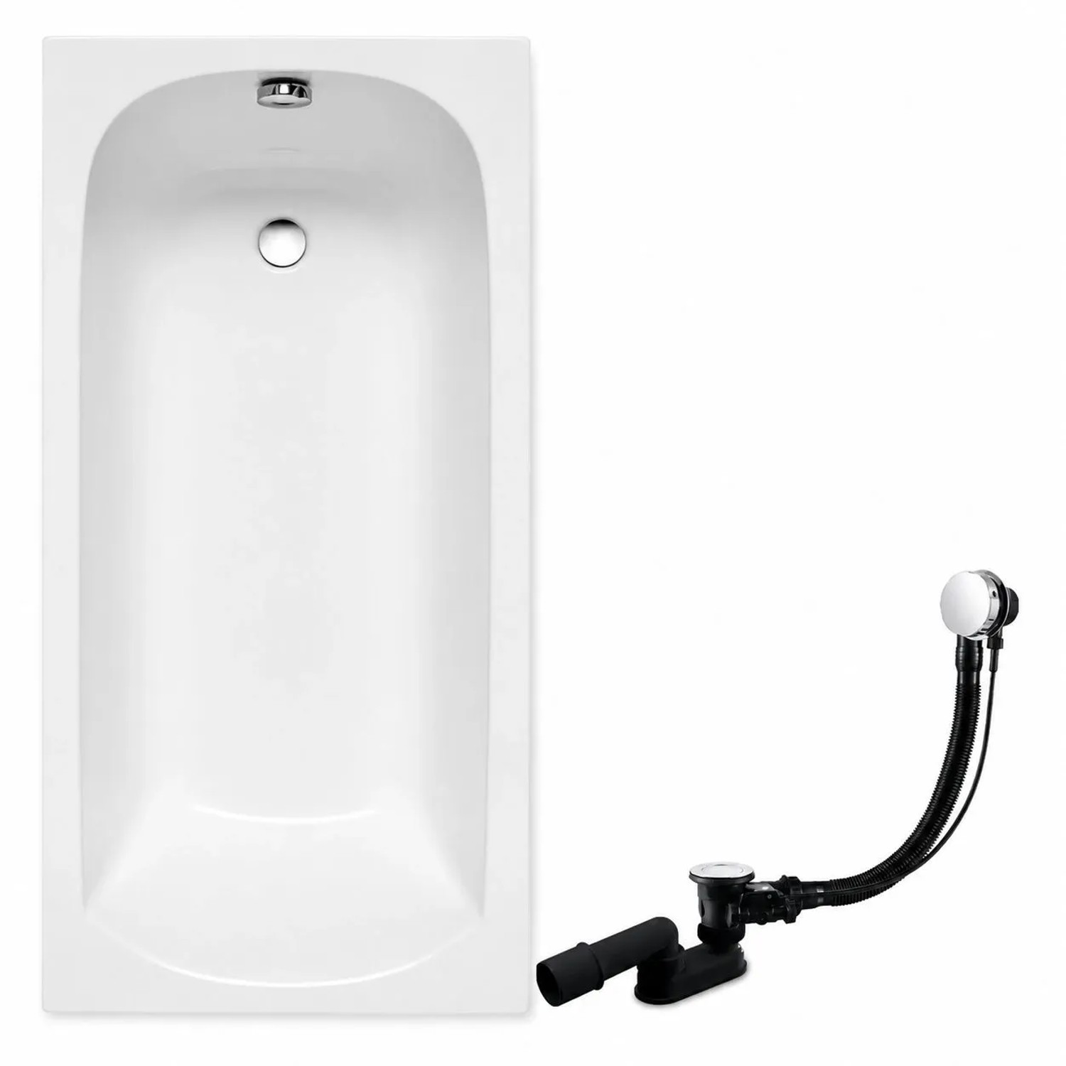 KOLMAN Badewanne Rechteck 170 x 75 Cm Inkl. Ablauf Und Füße