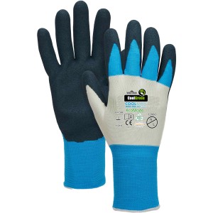 Workpower Arbeitshandschuhe Cool Green, Größe 8, blau. Atmungsaktive Schutzhandschuhe mit Nitrilbeschichtung.