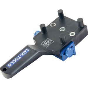 LUX Dübellehre Classic aus Kunststoff für präzise Eck-, T- und Flächenverbindungen mit 6, 8, 10 mm Dübel.