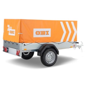 Stema Anhänger AN 750-13 mit orangener OBI Hochplane (60 cm).