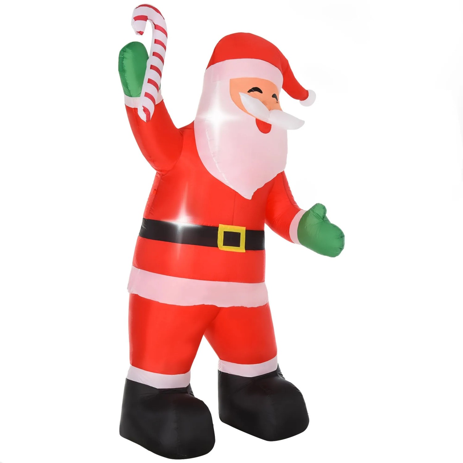HOMCOM Aufblasbar Weihnachtsdeko Polyester 125L x 95B x 243H cm Rot