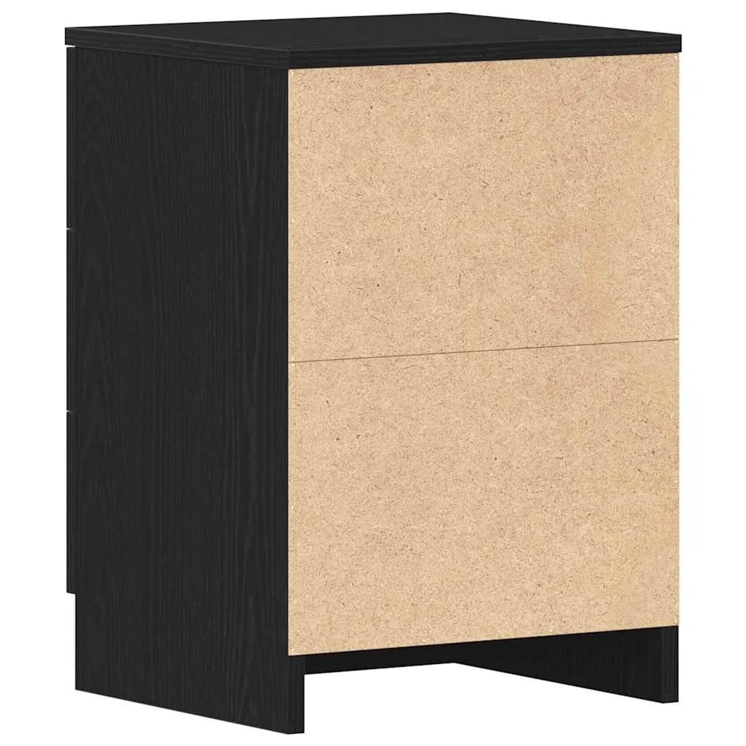 vidaXL Nachttisch (2 Stk.) in Schwarz Eiche, Holzwerkstoff, 38x35x55 cm.