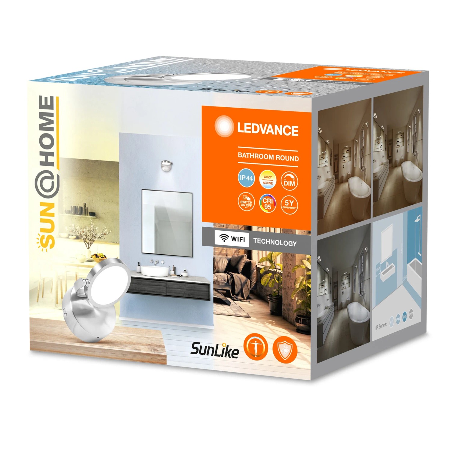 Ledvance Sun@Home Smart+ Badleuchte, silber, Ø 11cm. Smarte LED-Leuchte für Ihr Badezimmer.