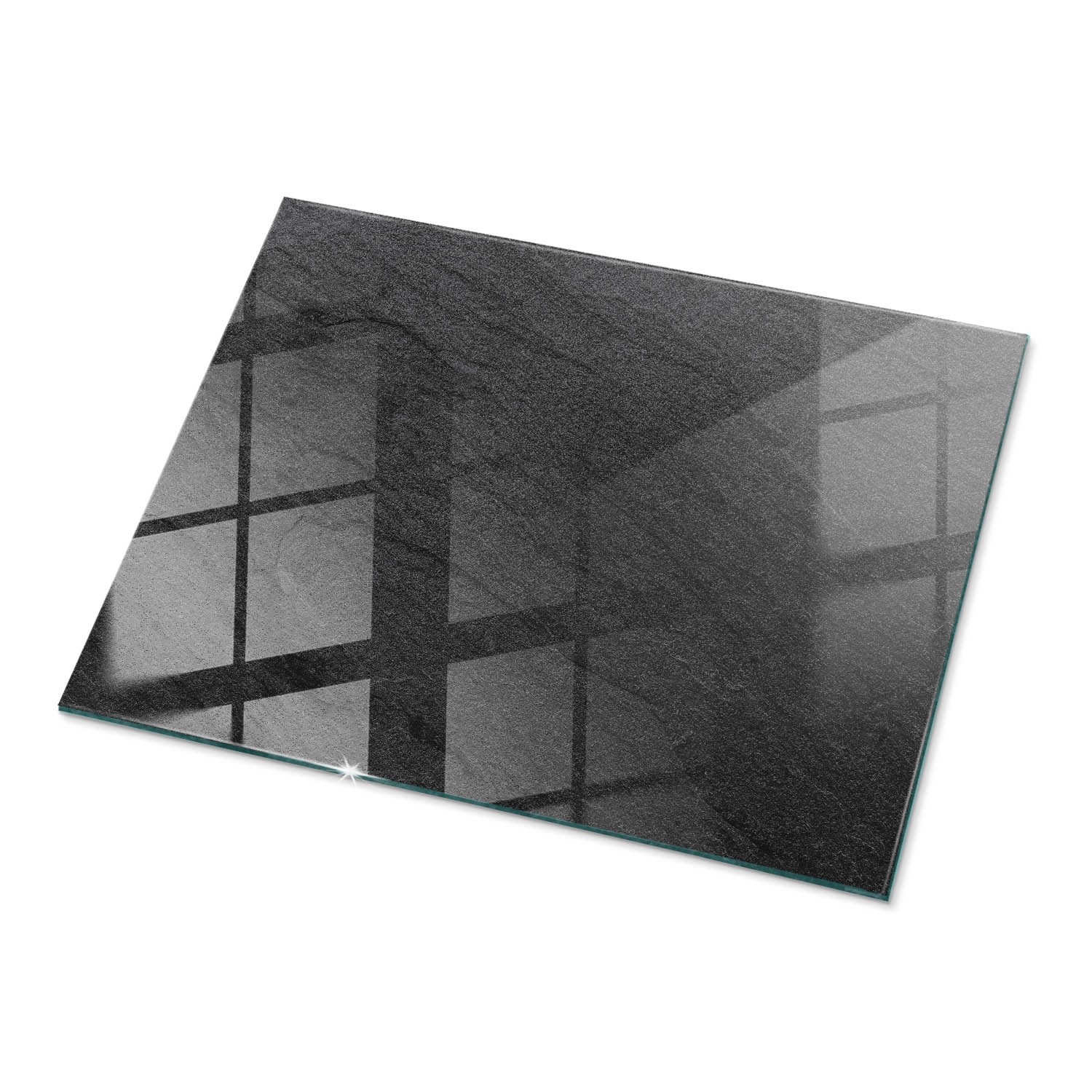 Thumbnail - Tulup Tischplatte Natursteinstruktur Tischplatte 80x60 cm Schwarz Tischplatte Rechteckige Tischplatte aus Glas Glastisch...