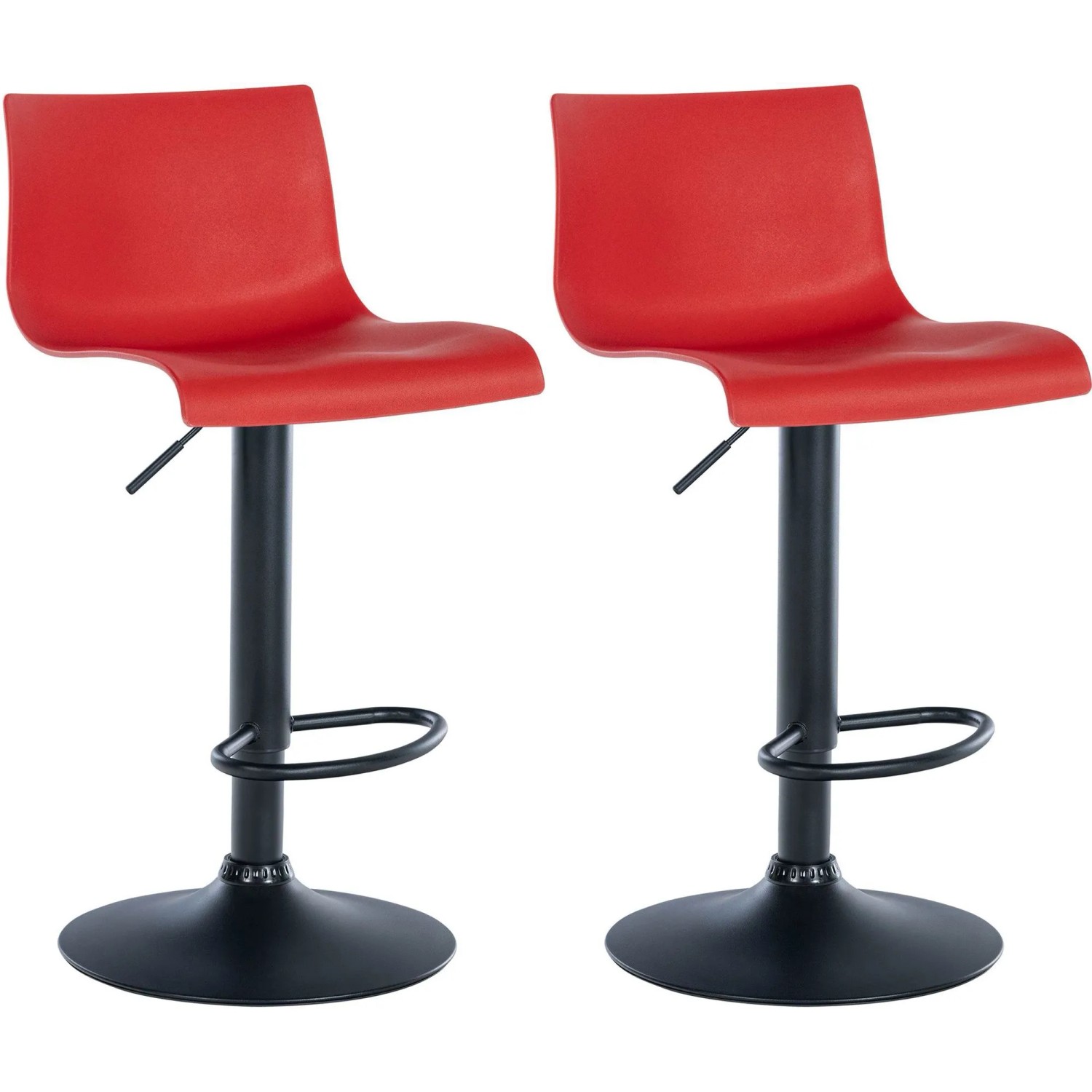 CLP 2er Set Barhocker Branford rot/Kunststoff