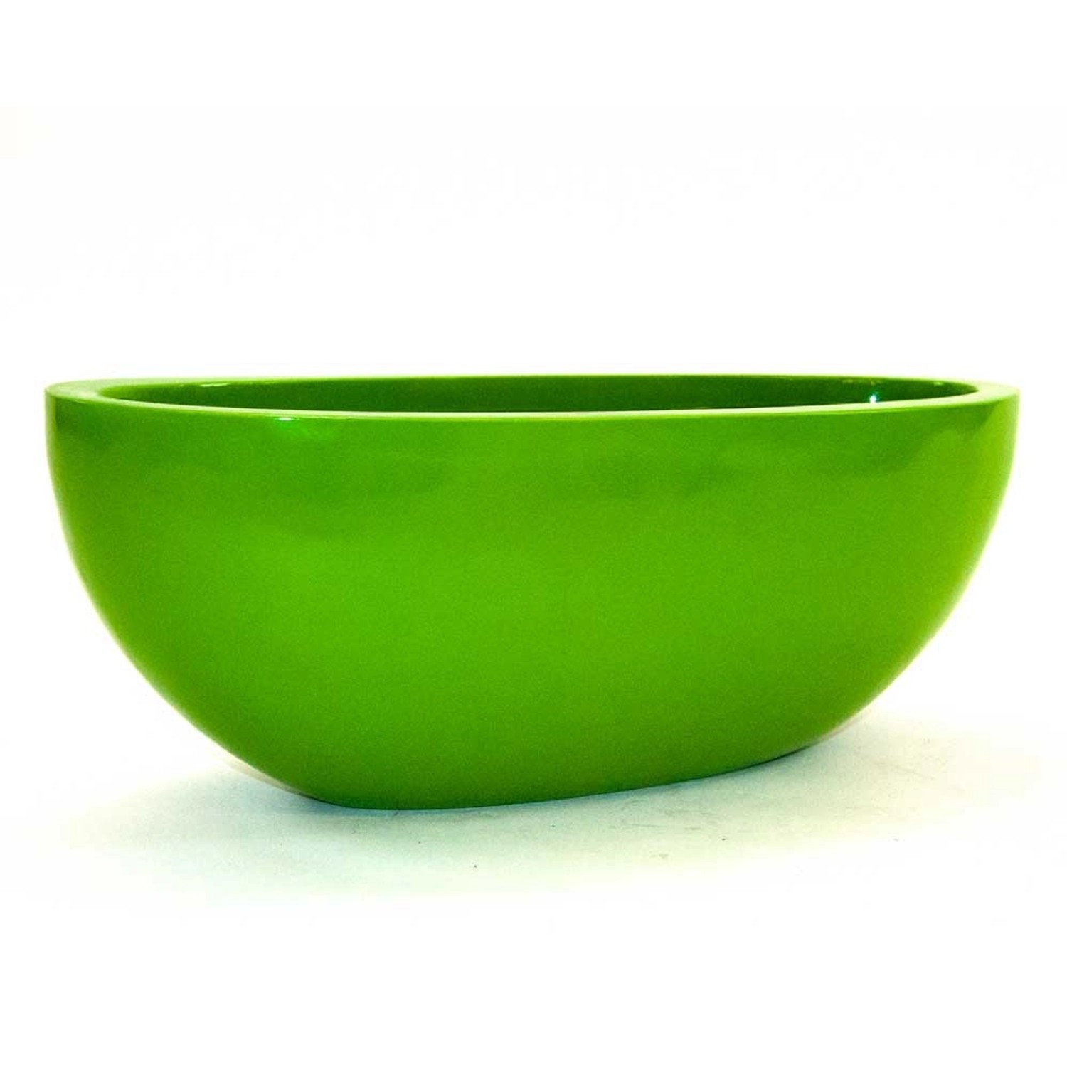 Elegant Einrichten Pflanzkübel Fiberglas Oval 65x31xH25cm Hochglanz-Avocado günstig online kaufen
