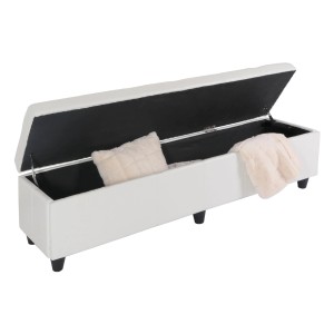 BERLINLODGE Aufbewahrungs-Truhe Lars XXL 45x180x45cm Stoff/Textil Grau