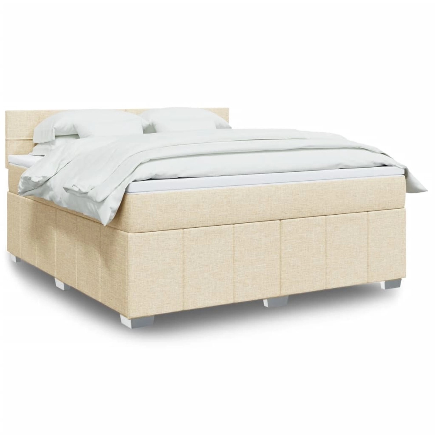 vidaXL Boxspringbett mit Matratze Creme 180x200 cm Stoff 3289452 günstig online kaufen