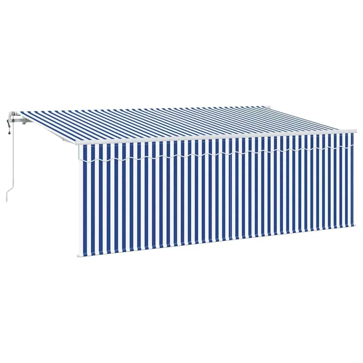vidaXL Einziehbare Markise Gestreift Blau 350 x 200 cm Stoff 3329635