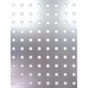 Arcansas Streckmetallblech, 20x0,1 cm, Aluminium mit quadratischen Aussparungen.