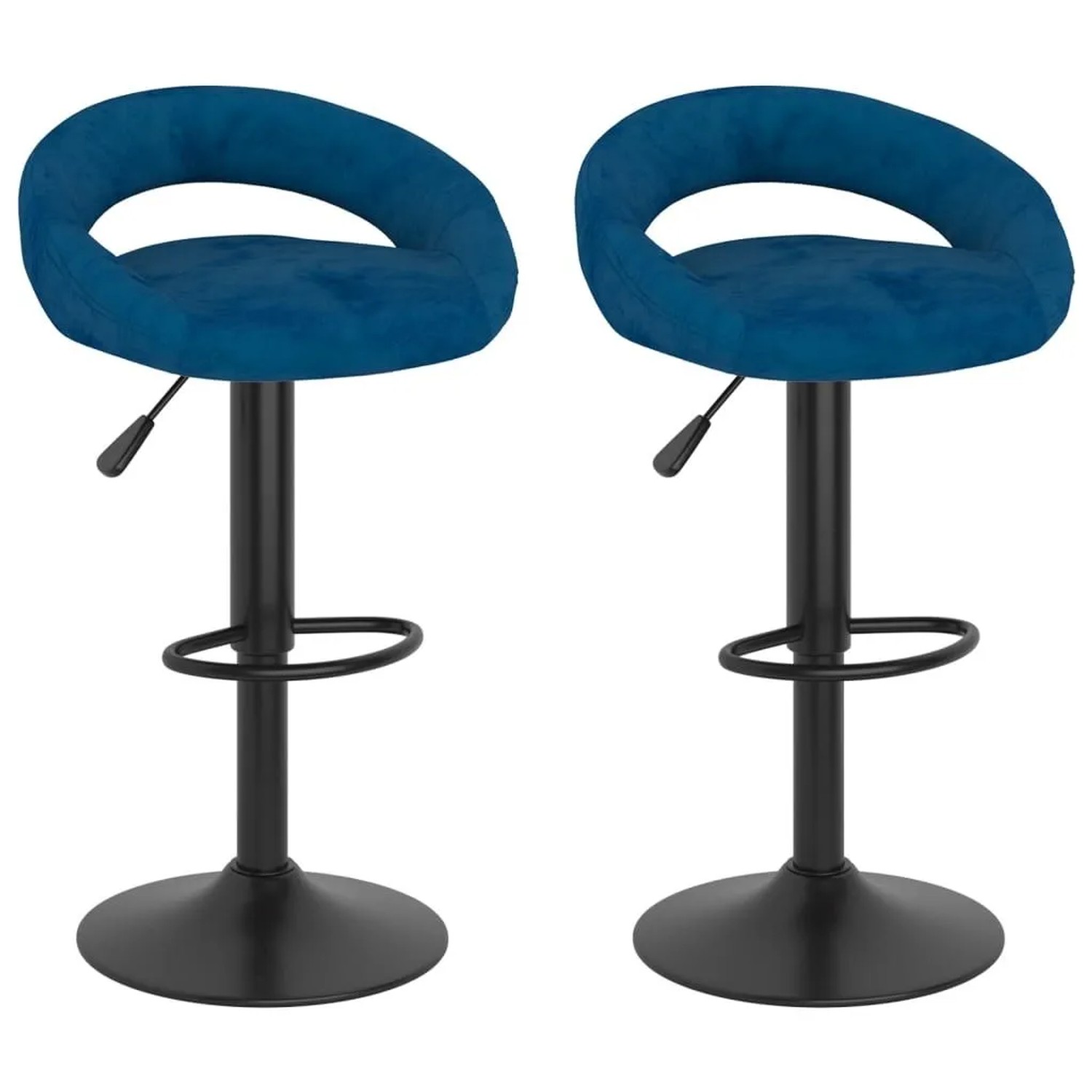 vidaXL Barhocker 2 Stk Blau Samt 333273