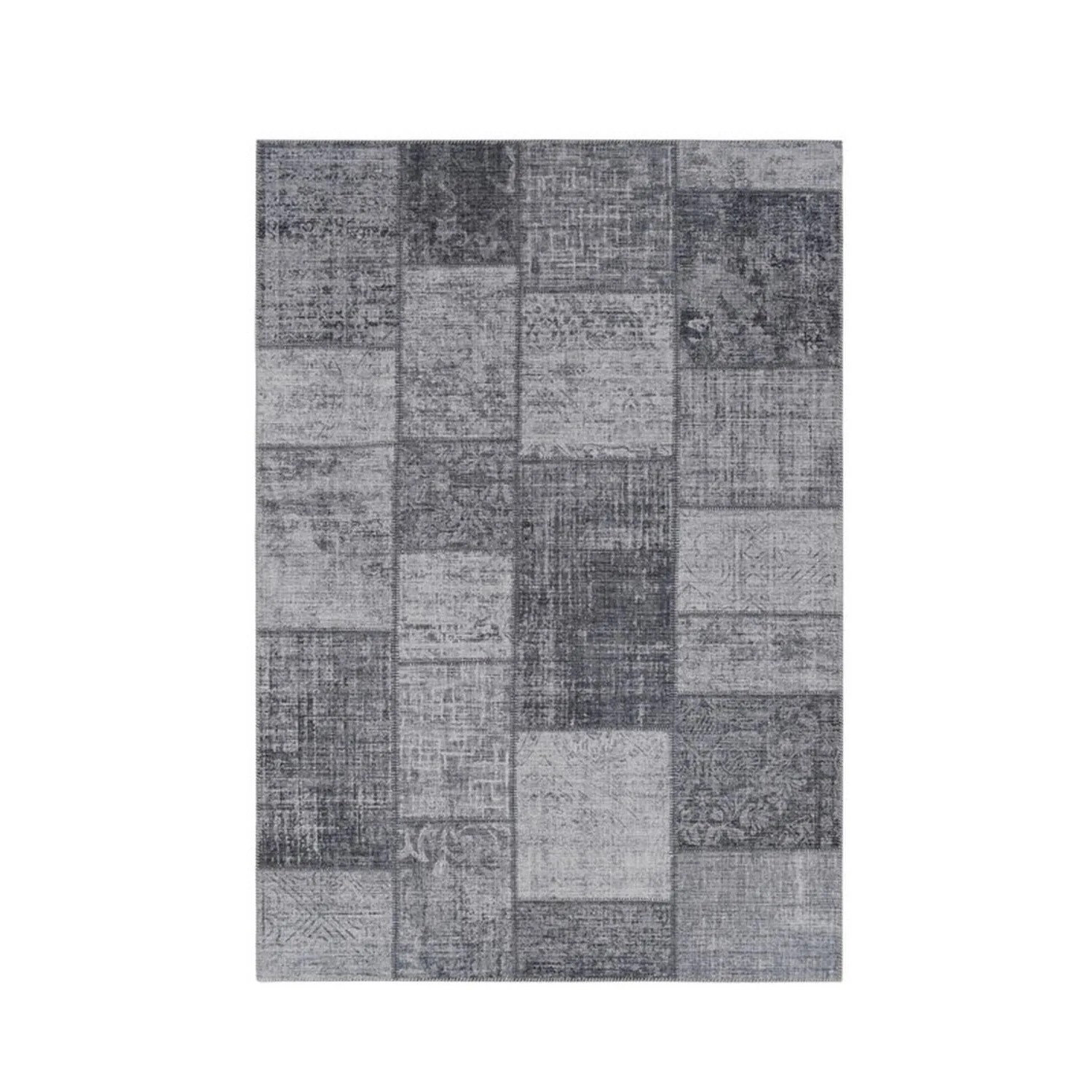 Vercai Rugs Teppich Fenix Patchwork Grau 160 x 230 cm