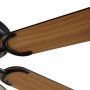 Detailaufnahme: QAZQA Deckenventilator Mistral Busa, schwarz mit Holzoptik Flügel.