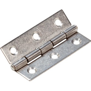 Edelstahl Scharnier, geschlagen, 60x34mm, für bewegliche Verbindungen.