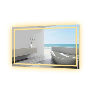 Aica Sanitär Badspiegel 120x70 cm Spiegel mit LED Beleuchtung Dreh Knopfschalter Wandschalter Kaltweiß Dimmbar Memory Wandspiegel Badezimmerspiegel