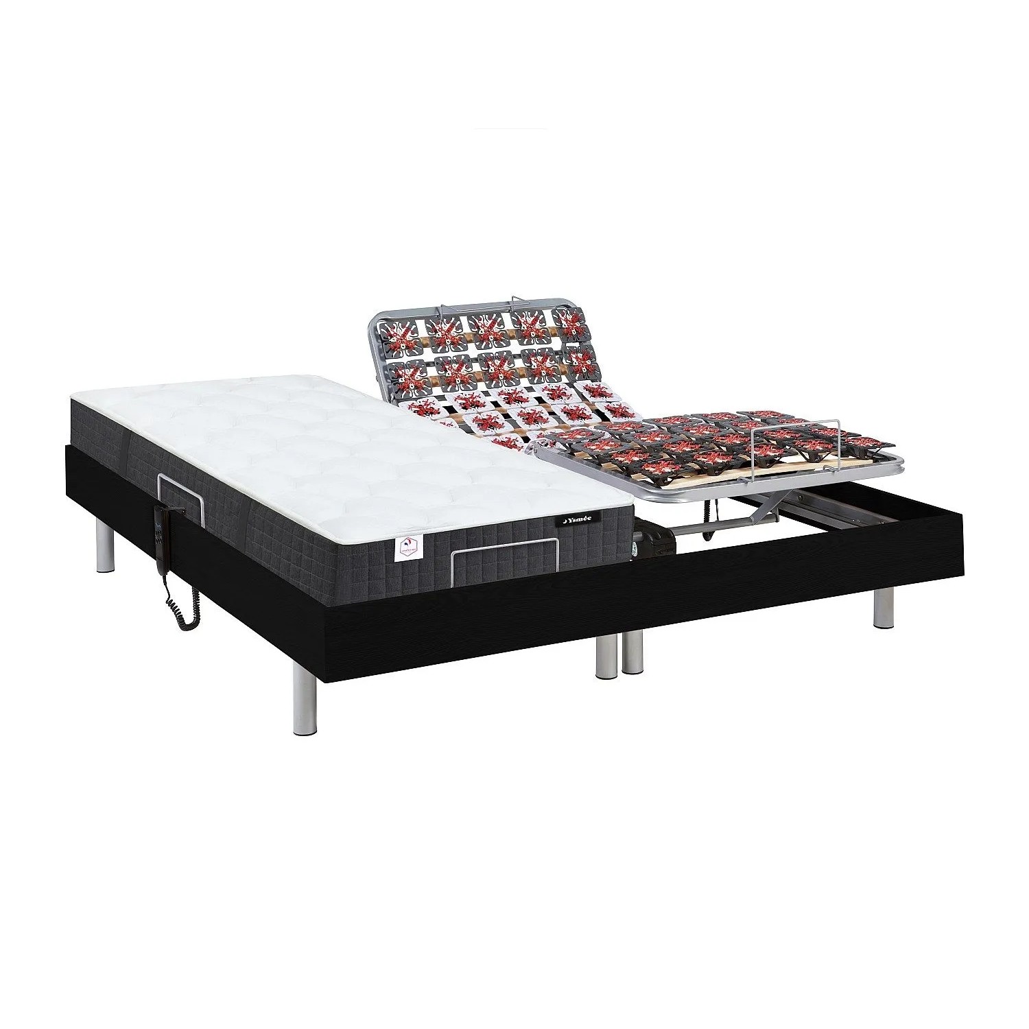 Vente-unique Bett Mit Elektrischem Lattenrost Phanes Schwarz 200 cm  71 cm