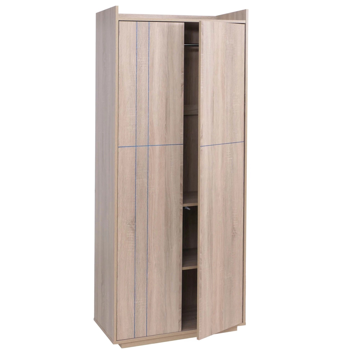 MCW Schrank P44 2 Türen Push-to-open MDF 184x80x40cm Sonoma-Eiche-Optik