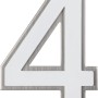 Nachtleuchtende Hausnummer Nr. 4 von Alpertec aus Edelstahl.