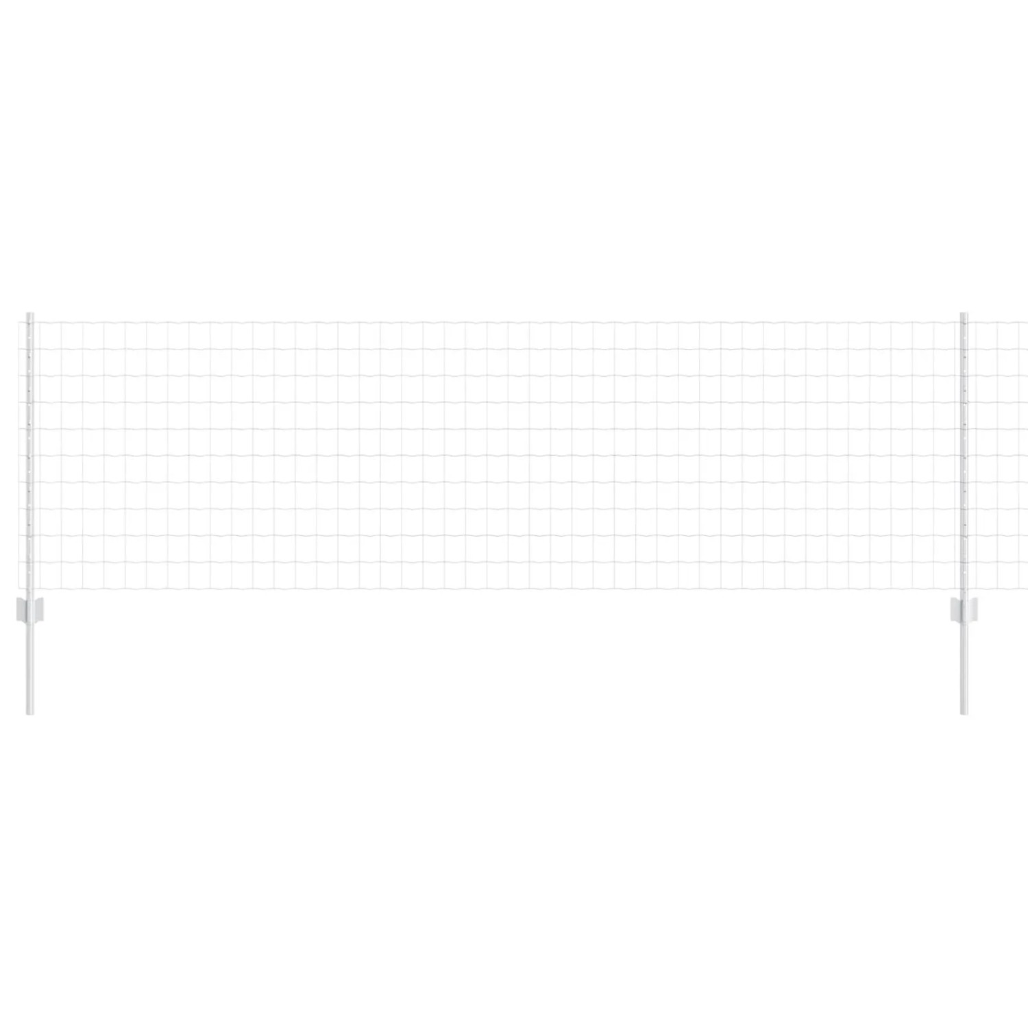 vidaXL Zaun mit Pfosten Silber 0,8 x 10 m Stahl 3336216 günstig online kaufen