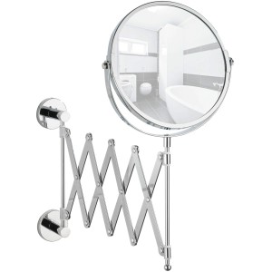 Wenko Kosmetikspiegel Elegance mit Teleskoparm, verchromt, zur Wandmontage.