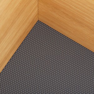 SOTECH ORGA WEAVE Antirutschmatte schiefergrau, strukturiert, in Holzschublade. Zuschneidbar für Küchenhelfer.