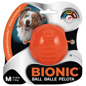 Bionic Hundespielzeug Ball, 6,7 cm, orange. Robustes Wasserspielzeug für Hunde.