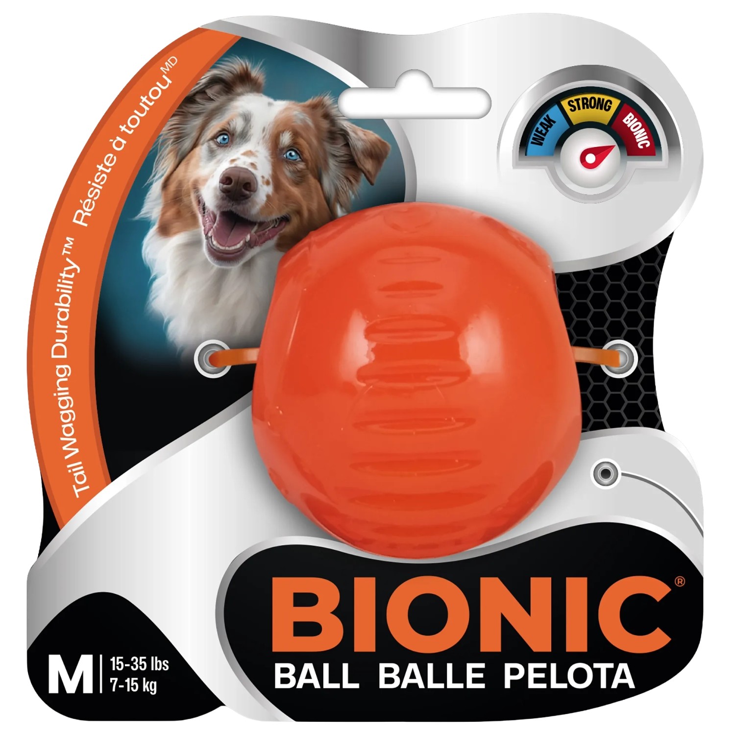 Bionic Hundespielzeug Ball 6,7 cm Orange