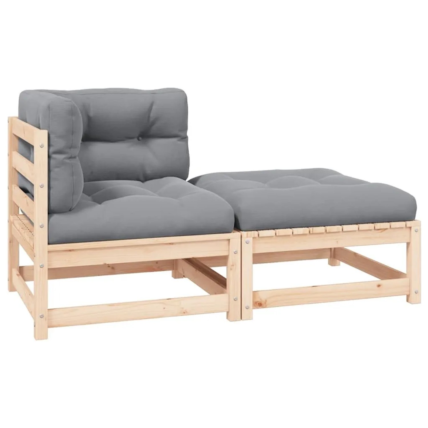 vidaXL 2-Tlg Garten-Lounge-Set mit Kissen Kiefer Massivholz 805755
