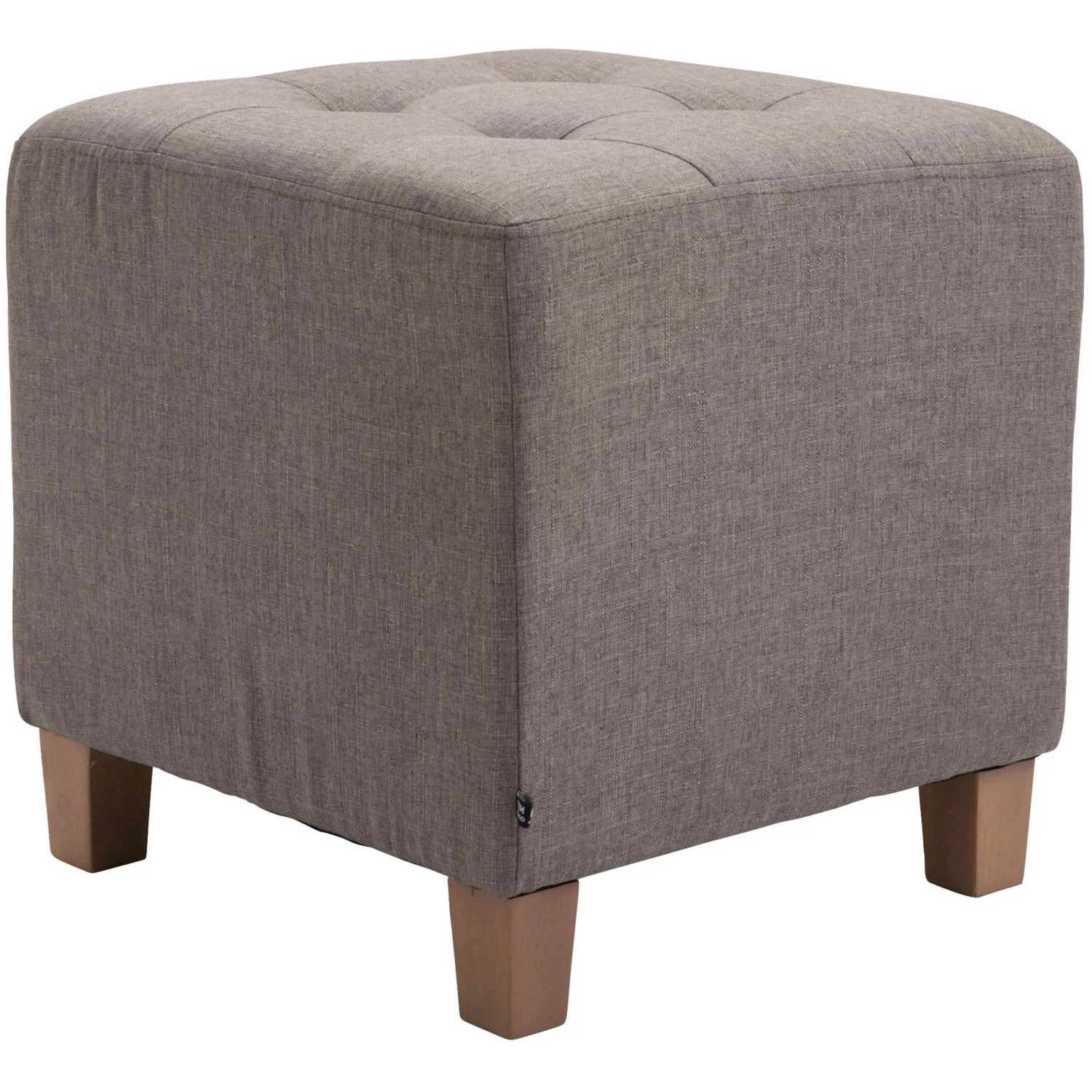DELUKE Sitzhocker CELIS Stoff Taupe 45x45x46cm Hocker Schlafzimmer Polsterhocker Wohnzimmer Sitzbank Esszimmer