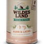 Wildes Land Katzen-Nassfutter Huhn & Lachs, 400g Dose. Katzenfutter mit hohem Fleischanteil.