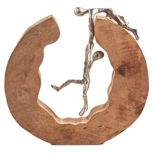 Kobolo Dekofigur Holzdeko Holzfigur TRUST Holz und Metall