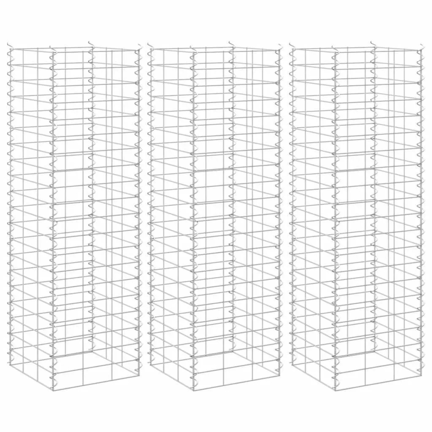 Furnicato Gabionen Hochbeete 3 Stk  30x30x100 Cm Eisen