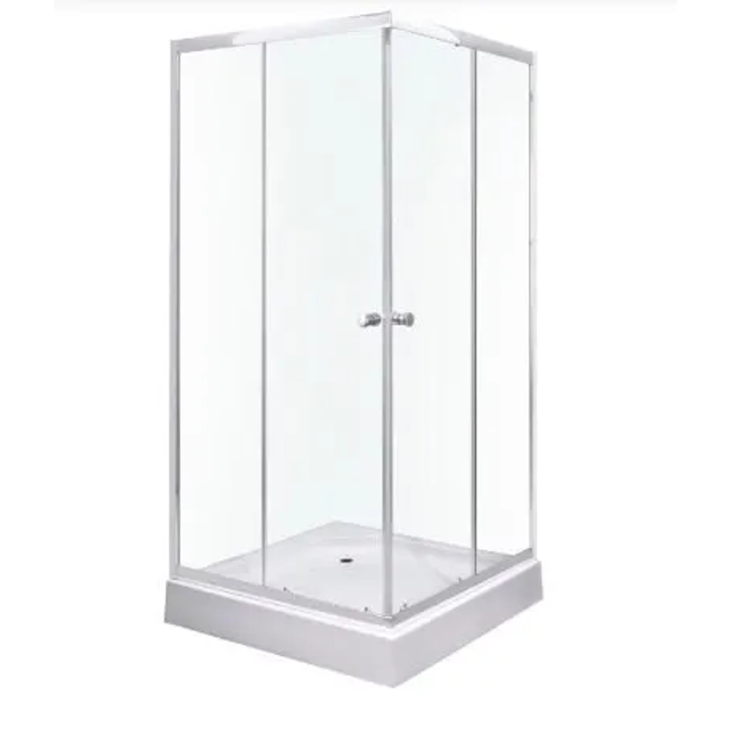 Kerra Duschkabine Olga SQ 90x90cm 4mm ESG Glas Verchromt mit Duschwanne