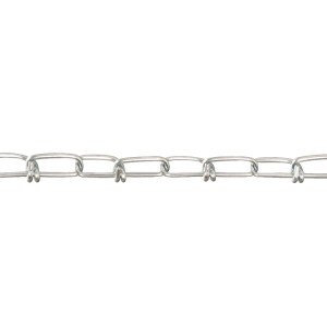 Chromfarbene Conacord Knotenkette aus Stahl, 2,2 mm Durchmesser, als Meterware.