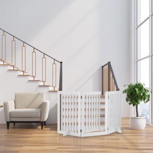 Relaxdays Absperrgitter MDF Weiß mit Tür 92 cm x 154 cm x 30 cm 10,9 kg