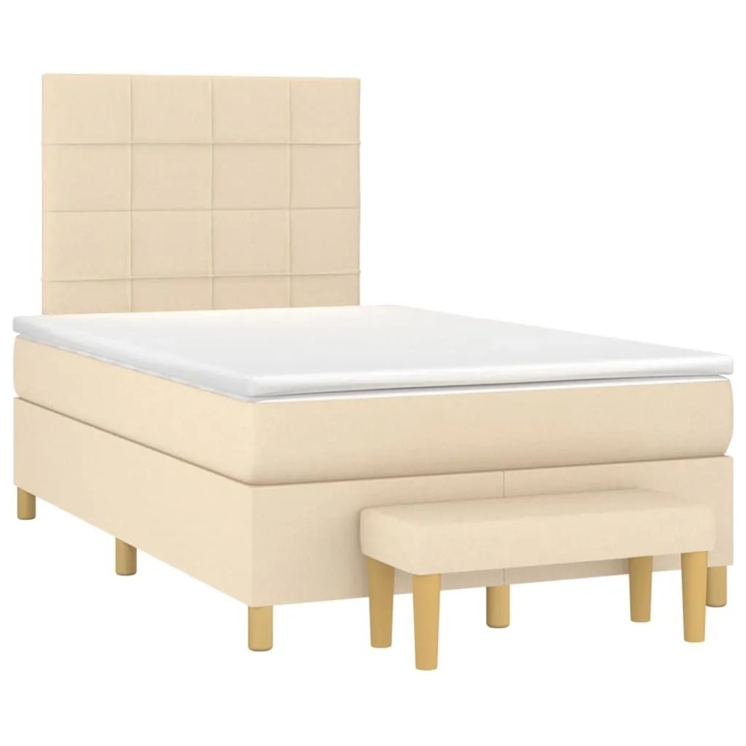 vidaXL Boxspringbett mit Matratze Creme 120x200 cm Stoff 3137146 günstig online kaufen