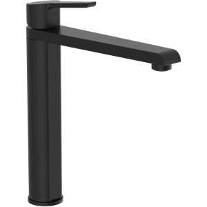 Schwarze, matte Schütte Spültischarmatur Vita, Einhebelmischer mit hohem Auslauf.