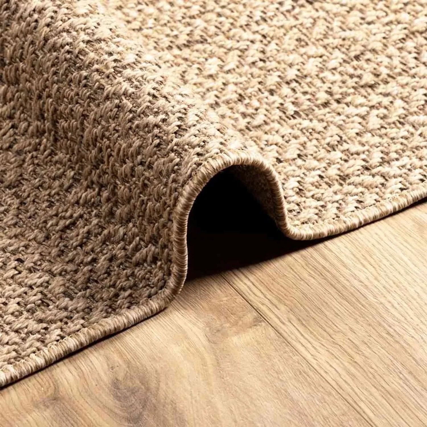 vidaXL Teppich ZIZUR Beige 120x120 cm Jute-Optik Indoor und Outdoor 4010393_7
