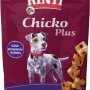 Rinti Chicko Plus Hunde-Snacks mit Käse und Schinken, 80g Packung.